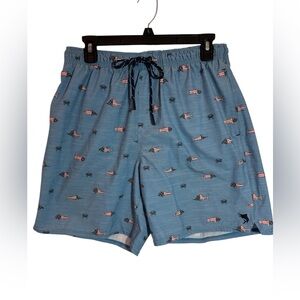 Salt Life Swim Trunks Men’s Lg Blue Surfing Short Drawstring Red White Blue